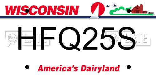 HFQ25S Wisconsin License Plate