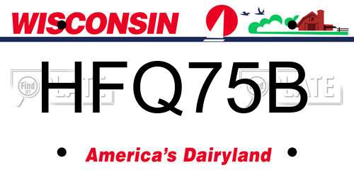 HFQ75B Wisconsin License Plate