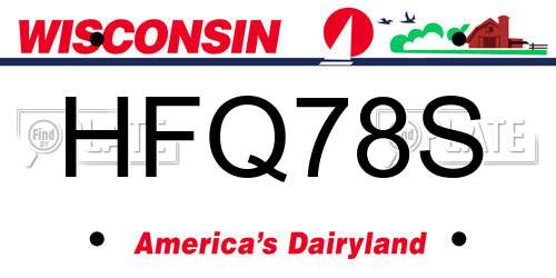 HFQ78S Wisconsin License Plate