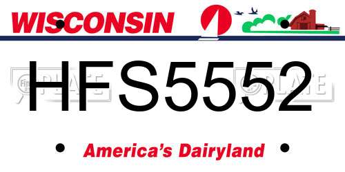 HFS5552 Wisconsin License Plate