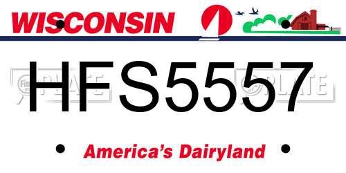 HFS5557 Wisconsin License Plate