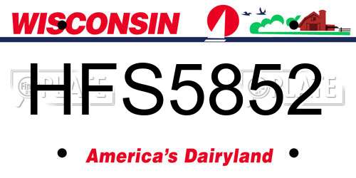 HFS5852 Wisconsin License Plate