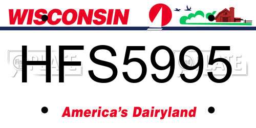 HFS5995 Wisconsin License Plate