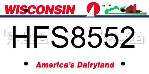 HFS8552 Wisconsin License Plate