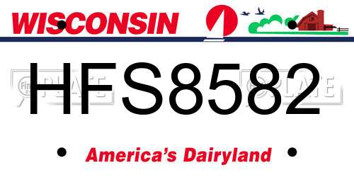 HFS8582 Wisconsin License Plate