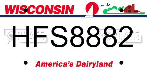 HFS8882 Wisconsin License Plate
