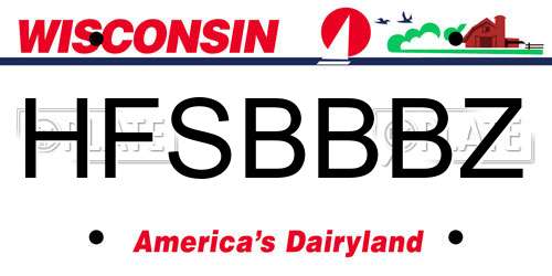 HFSBBBZ Wisconsin License Plate