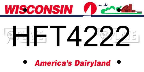 HFT4222 Wisconsin License Plate