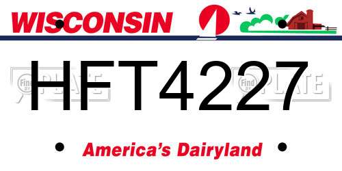 HFT4227 Wisconsin License Plate