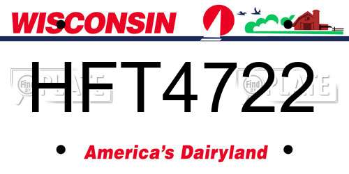 HFT4722 Wisconsin License Plate
