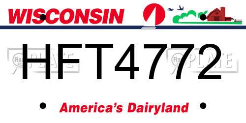 HFT4772 Wisconsin License Plate