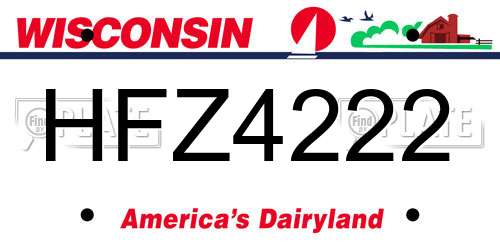 HFZ4222 Wisconsin License Plate