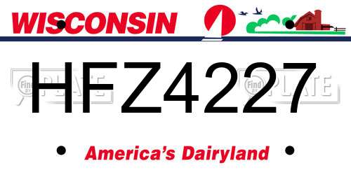 HFZ4227 Wisconsin License Plate