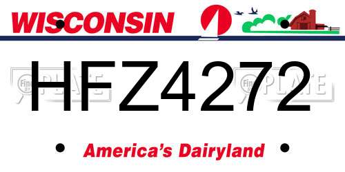 HFZ4272 Wisconsin License Plate