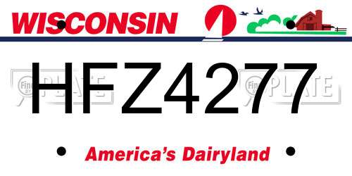 HFZ4277 Wisconsin License Plate