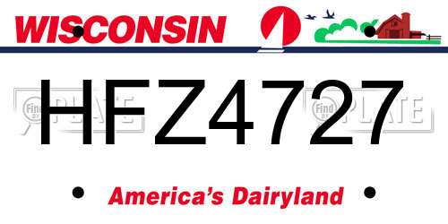 HFZ4727 Wisconsin License Plate