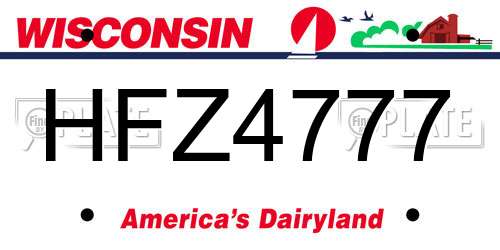 HFZ4777 Wisconsin License Plate