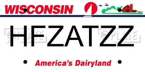 HFZATZZ Wisconsin License Plate