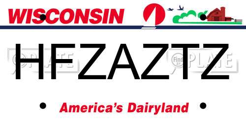 HFZAZTZ Wisconsin License Plate