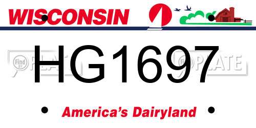 HG1697 Wisconsin License Plate