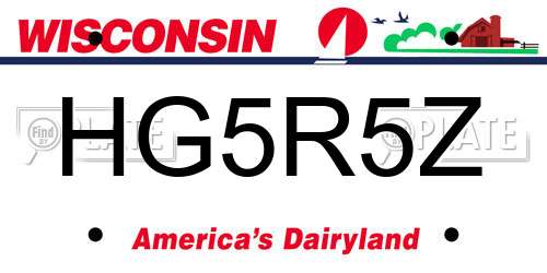 HG5R5Z Wisconsin License Plate