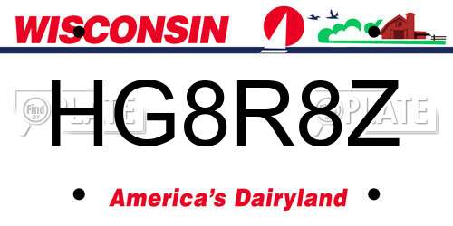 HG8R8Z Wisconsin License Plate