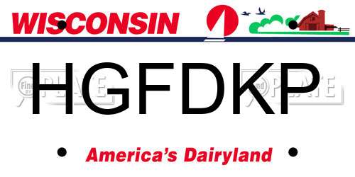 HGFDKP Wisconsin License Plate