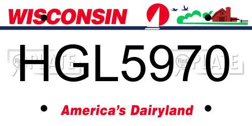 HGL5970 Wisconsin License Plate