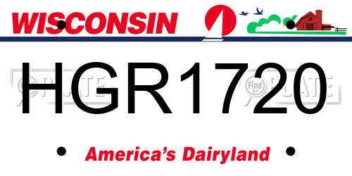 HGR1720 Wisconsin License Plate