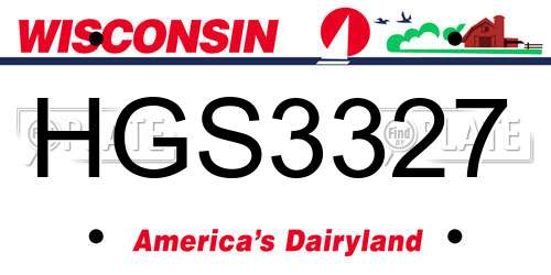 HGS3327 Wisconsin License Plate