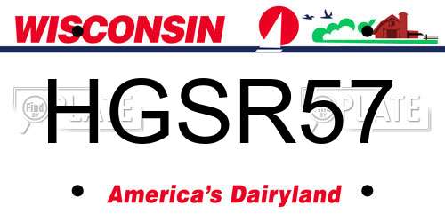 HGSR57 Wisconsin License Plate