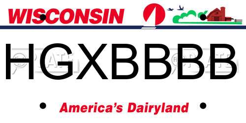 HGXBBBB Wisconsin License Plate