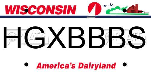 HGXBBBS Wisconsin License Plate