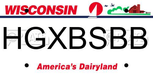HGXBSBB Wisconsin License Plate