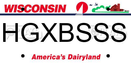 HGXBSSS Wisconsin License Plate