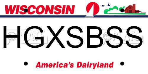HGXSBSS Wisconsin License Plate