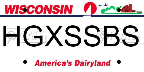 HGXSSBS Wisconsin License Plate