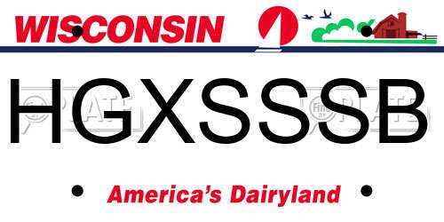 HGXSSSB Wisconsin License Plate