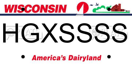 HGXSSSS Wisconsin License Plate