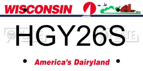 HGY26S Wisconsin License Plate