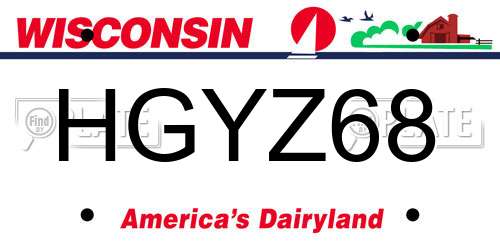 HGYZ68 Wisconsin License Plate