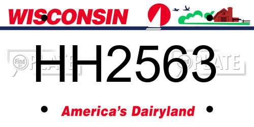 HH2563 Wisconsin License Plate