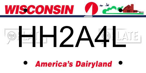 HH2A4L Wisconsin License Plate