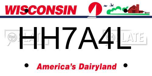 HH7A4L Wisconsin License Plate