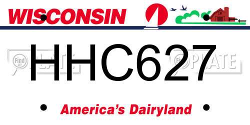 HHC627 Wisconsin License Plate