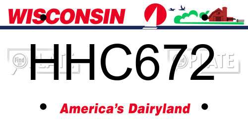 HHC672 Wisconsin License Plate
