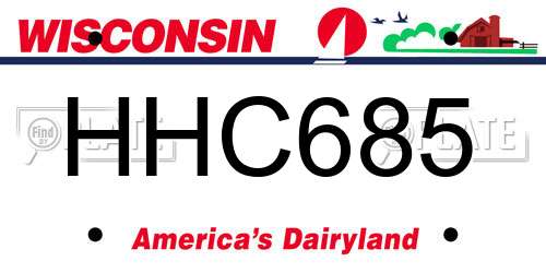 HHC685 Wisconsin License Plate