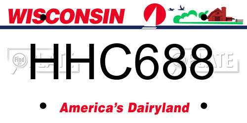 HHC688 Wisconsin License Plate