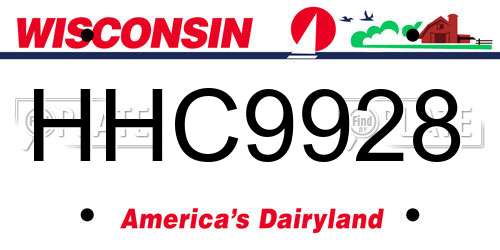 HHC9928 Wisconsin License Plate