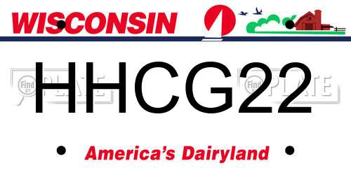 HHCG22 Wisconsin License Plate